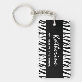 Moeder van de Bride Black and White Zebra Gift Sleutelhanger