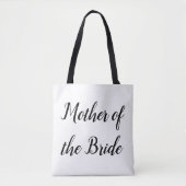 Moeder van de Bride Black Script Wedding Tote Bag (Voorkant)
