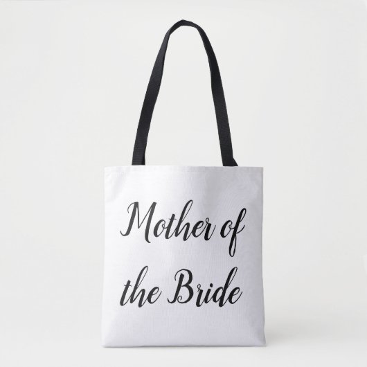 Moeder van de Bride Black Script Wedding Tote Bag (Voorkant)