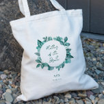 Moeder van de Bride, Blauwgroen Grieks huwelijk Tote Bag<br><div class="desc">Prachtige blauwgroen groenery legt een elegante verklaring af voor je canvas tassen van je trouwpartij. U kunt zich aanpassen aan uw informatie en de tekst aanpassen aan uw gebeurtenis.</div>