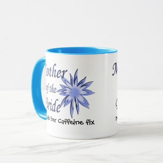 Moeder van de Bride Blue Mok (Voorkant links)