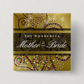 MOEDER VAN DE BRIDE Boho Spirals Wedding Button (Voorkant)