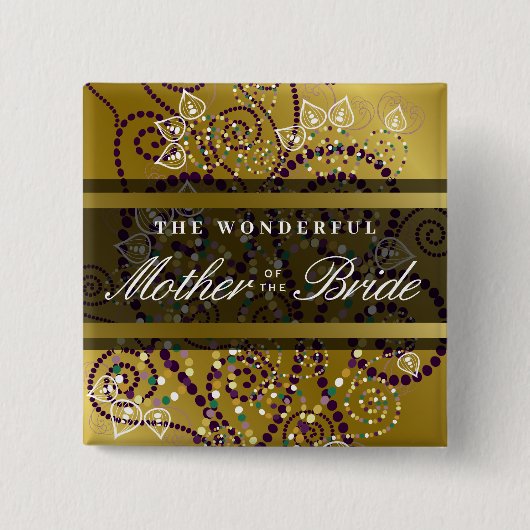 MOEDER VAN DE BRIDE Boho Spirals Wedding Button (Voorkant)