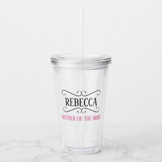 MOEDER VAN DE BRIDE BRIDAL PARTIJ ACRYLIC TUMBLER ACRYL DRINKBEKER (Voorkant)