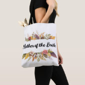 Moeder van de Bride Burgundy Floral Fall Wedding Tote Bag (Dichtbij)
