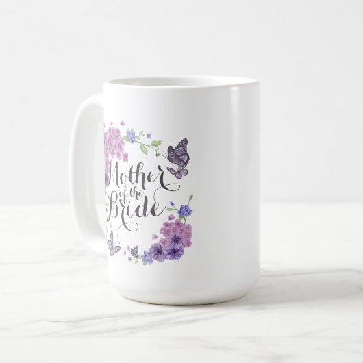 Moeder van de Bride Butterflies Wedding Mok (Voorkant links)