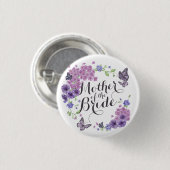 Moeder van de Bride Butterflies Wedding Pin Button (Voorkant /achterkant)