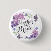 Moeder van de Bride Butterflies Wedding Pin Button (Voorkant)