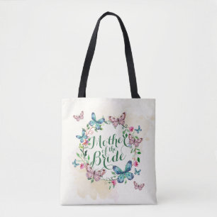 Moeder van de Bride Butterfly Wreath Canvas tas