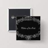 MOEDER VAN DE BRIDE Button Black Vintage V04 (Voorkant /achterkant)