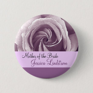 MOEDER VAN DE BRIDE Button met LILA PAARS Roos