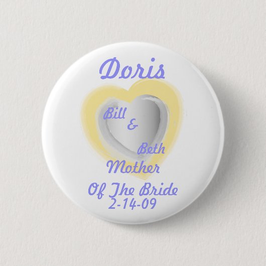 Moeder van de bride Button-past aan Ronde Button 5,7 Cm (Voorkant)