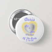 Moeder van de bride Button-past aan Ronde Button 5,7 Cm (Voorkant /achterkant)