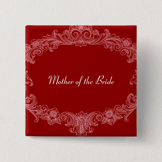 MOEDER VAN DE BRIDE Button RED Vintage V03 (Voorkant)