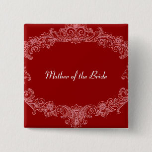 MOEDER VAN DE BRIDE Button RED Vintage V03