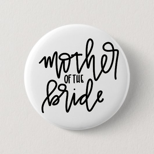 Moeder van de Bride Calligrafie 2¼ Inch Button (Voorkant)