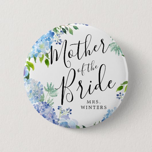 Moeder van de Bride | Carolina Bloom Wedding Ronde Button 5,7 Cm (Voorkant)