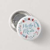 Moeder van de Bride Cute Wreath Wedding Pin Button (Voorkant /achterkant)
