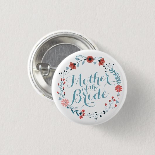Moeder van de Bride Cute Wreath Wedding Pin Button (Voorkant /achterkant)