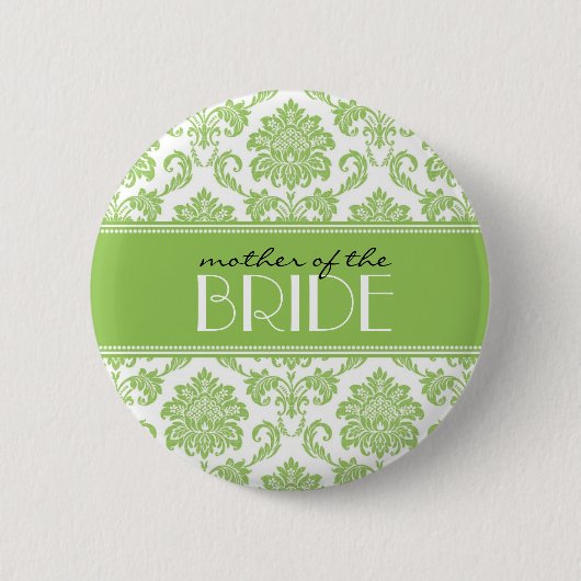 Moeder van de Bride Damask Button in de Groenen (Voorkant)