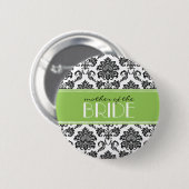 Moeder van de Bride Damask Button in de Groenen (Voorkant /achterkant)