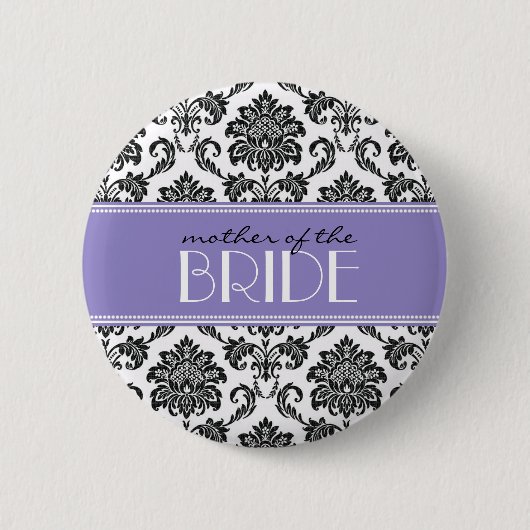 Moeder van de Bride Damask Button in Paars (Voorkant)