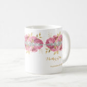 Moeder van de Bride Diamond Pink Gold Floral Coff Koffiemok (Voorkant rechts)