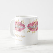 Moeder van de Bride Diamond Pink Gold Floral Coff Koffiemok (Voorkant links)