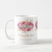 Moeder van de Bride Diamond Pink Gold Floral Coff Koffiemok (Links)