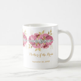 Moeder van de Bride Diamond Pink Gold Floral Coff Koffiemok