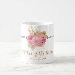Moeder van de Bride Diamond Pink Gold Floral Koffiemok