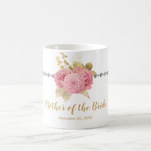 Moeder van de Bride Diamond Pink Gold Floral Koffiemok