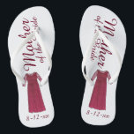 Moeder van de Bride Dress Wedding Bridal Party Teenslippers<br><div class="desc">Teenslippers zijn voorzien van een originele markeringsillustratie van een bruine moeder-van-de-bruidjurk, met MOTHER VAN DE BRIDE in een leuk lettertype. Geweldig cadeautje voor je bruiloft. Eenvoudig personaliseer met de datum van uw gebeurtenis. Coördinerende design beschikbaar voor andere leden van de bruidspartij. De ontwerper is beschikbaar aan creëer en uploadt douaneontwerpen...</div>