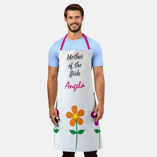 Moeder van de Bride Editable-tekst Schort (Gedragen)