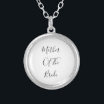 Moeder van de Bride Elegant Classy Gift 2023 Zilver Vergulden Ketting<br><div class="desc">'Moeder van de bruid',  in mooie en elegante tekst,  is dit een perfect cadeau of partijvoordeel voor de moeder van de bruid. U kunt zich aanpassen door de tekst naar wens te wijzigen.</div>
