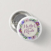 Moeder van de Bride Elegant Floral Button (Voorkant /achterkant)