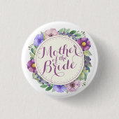 Moeder van de Bride Elegant Floral Button (Voorkant)