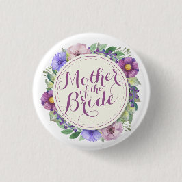 Moeder van de Bride Elegant Floral Button