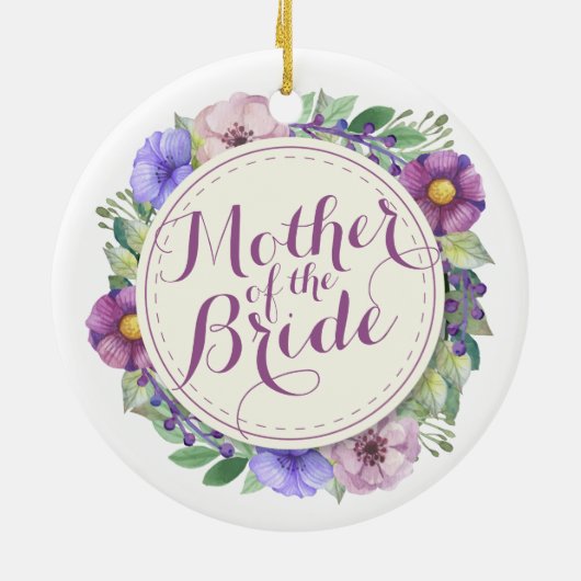 Moeder van de Bride Elegant Floral Ornament (Achterkant)