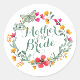 Moeder van de Bride Elegant Floral Wedding Sticker