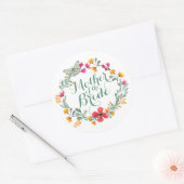 Moeder van de Bride Elegant Floral Wedding Sticker (Envelop)