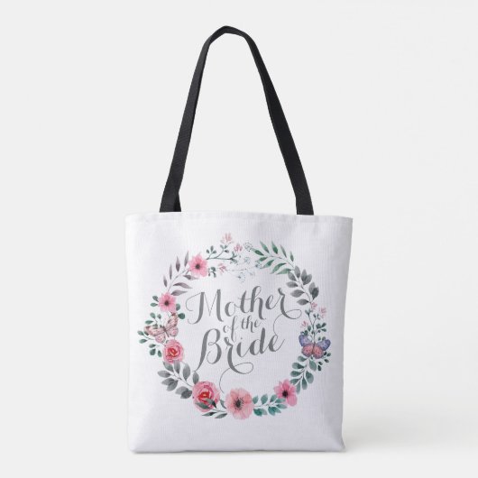 Moeder van de Bride Elegant Floral Wedding Tas Ba (Achterkant)