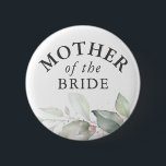 Moeder van de Bride - Elegant Greenery Leaves Ronde Button 5,7 Cm<br><div class="desc">Waterverf verlaat groen en roos goudblaasjes vrijgezellenfeest,  trouwknoppen</div>