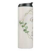 Moeder van de Bride Elegant laat goudlijnen achter Thermosbeker (Gedraaid links)