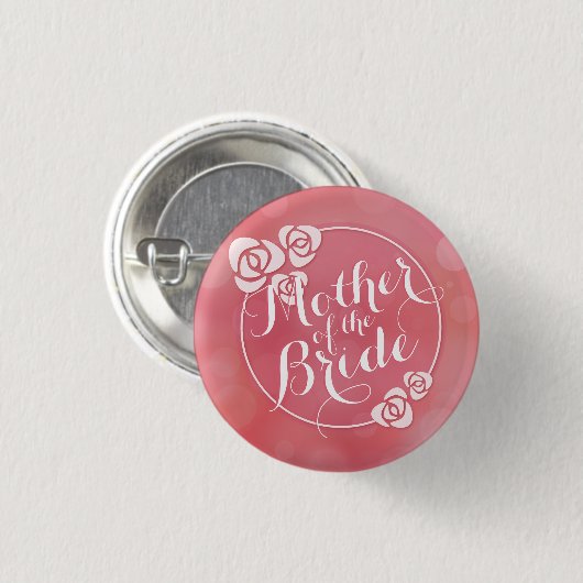 Moeder van de Bride Elegant Lijst Wedding Button (Voorkant /achterkant)