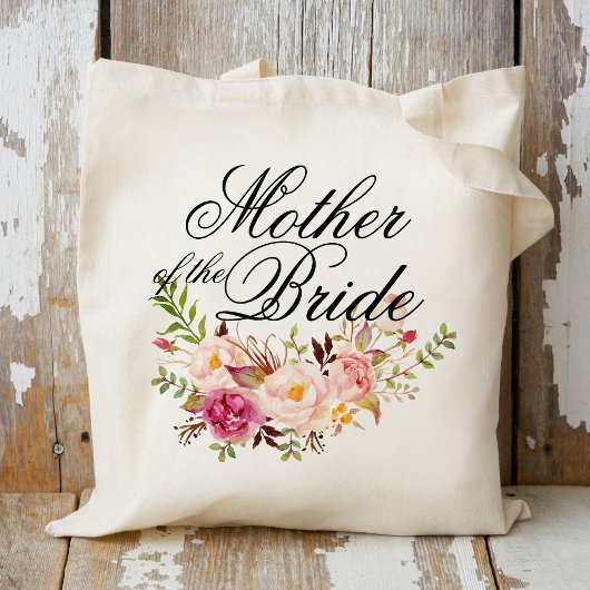 Moeder van de Bride Elegant Rustic Floral Tote Bag