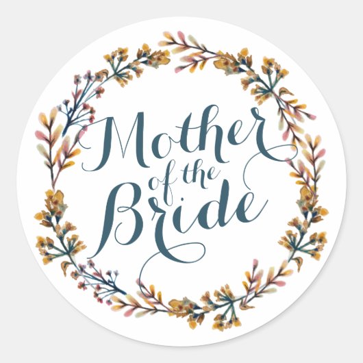 Moeder van de Bride Elegant Wedding Sticker (Voorkant)