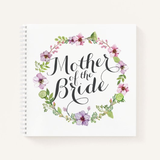 Moeder van de Bride Elegant Wreath-laptop Notitieboek (Voorkant)
