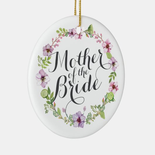 Moeder van de Bride Elegant Wreath Ornament (Rechts)