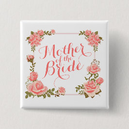 Moeder van de Bride Elegant Wreath Pin Button